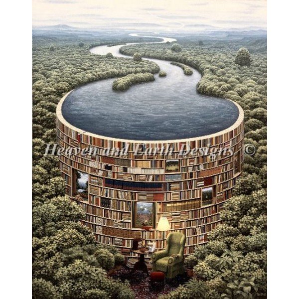 画像1: クロスステッチHAED(Heaven and Earth Designs)図案（チャート） - Jacek Yerka  - Bibliodame (1)