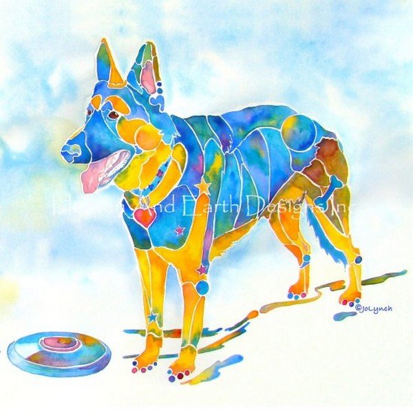 画像1: クロスステッチ図案Shepherd With Frisbee- HAED(Heaven and Earth Designs) (1)