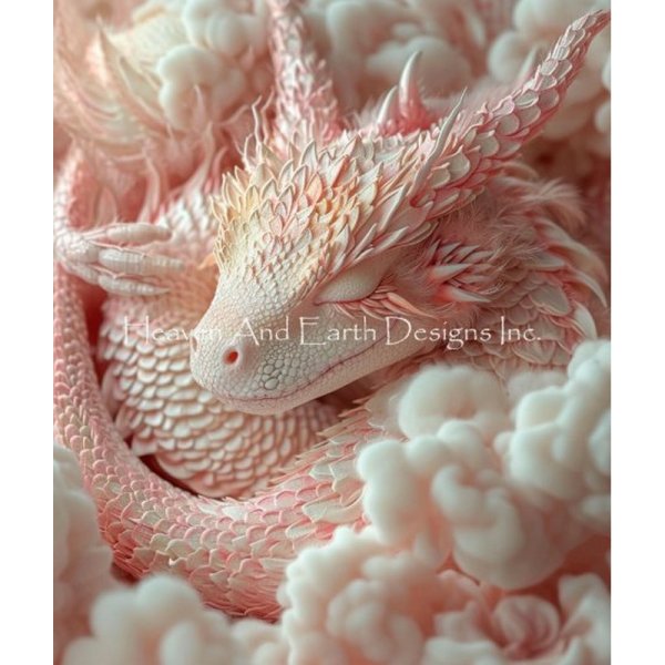 画像1: クロスステッチ キット[HAEDレギュラー] Cotton Candy Dragon 25ct -Heaven and Earth Designs (1)