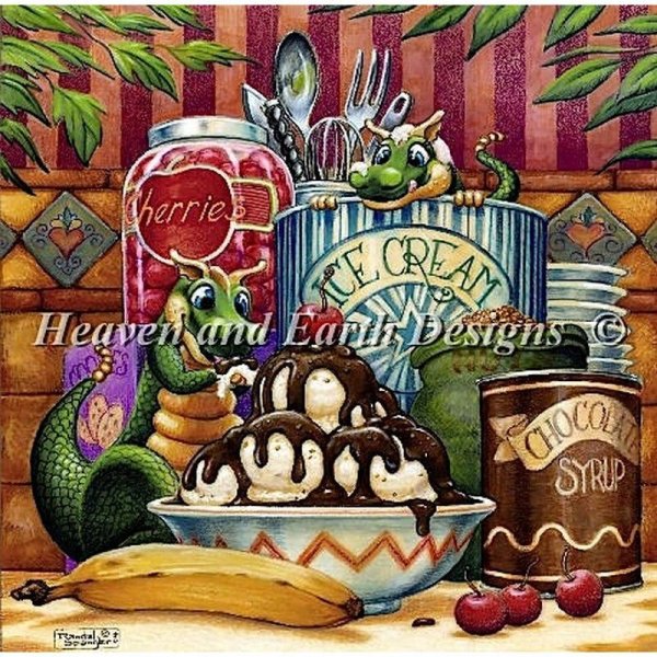 画像1: クロスステッチ 図案[HAEDレギュラー] Sundae Delight - Heaven and Earth Designs (1)