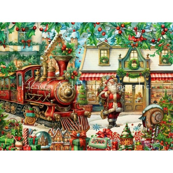 画像1: クロスステッチ キット[HAEDミニ] Mini North Pole Express (25ct) -Heaven and Earth Designs  (1)