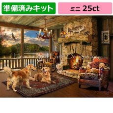 画像1: クロスステッチ キット（準備済み）[HAEDミニ]Mini Lakeside Cabin 25ct - HAED(Heaven and Earth Designs) (1)