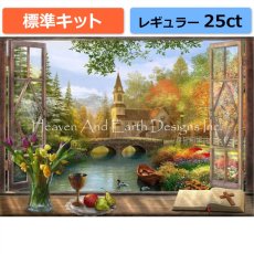 画像1: クロスステッチ キット（標準）[HAEDレギュラー]Autumn Church Frame 25ct -Heaven and Earth Designs (1)