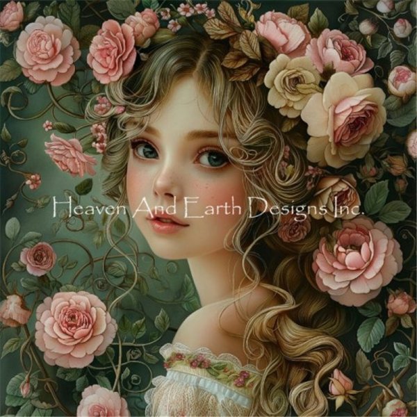 画像1: クロスステッチキット Flower Girl MMS - Heaven and Earth Designs(HAED) (1)