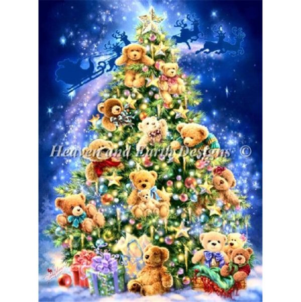 画像1: クロスステッチキット Teddy Bear Tree - Heaven and Earth Designs(HAED) (1)