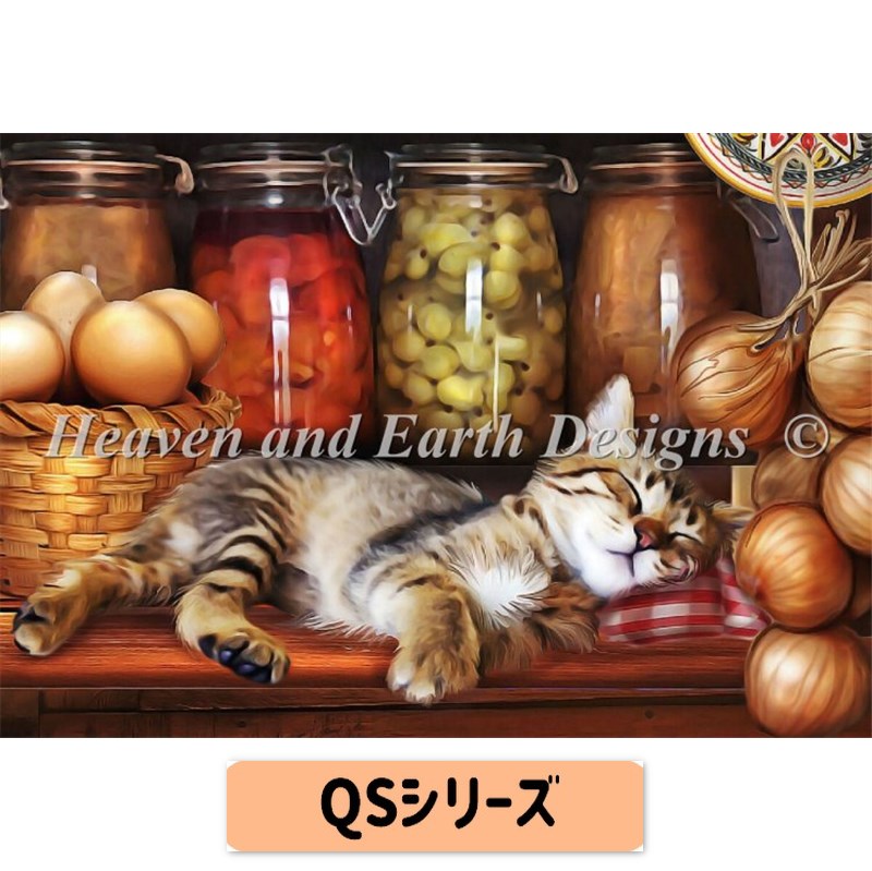 クロスステッチキット QS Ye Old Kitchen Kitten - Heaven and Earth Designs(HAED)