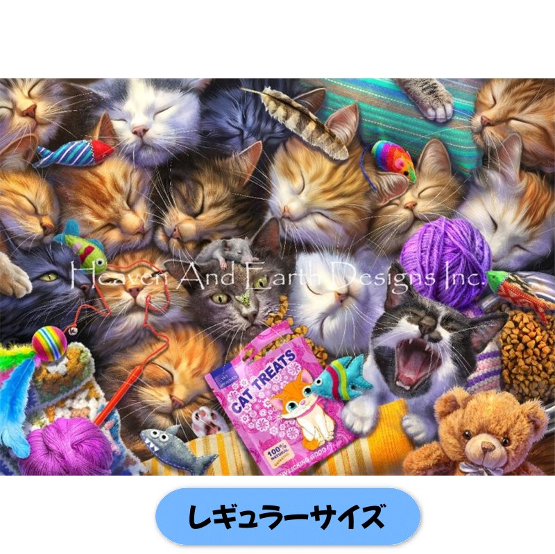 クロスステッチキット 【HAEDレギュラー】Cat Nap JH- Heaven and Earth Designs(HAED)