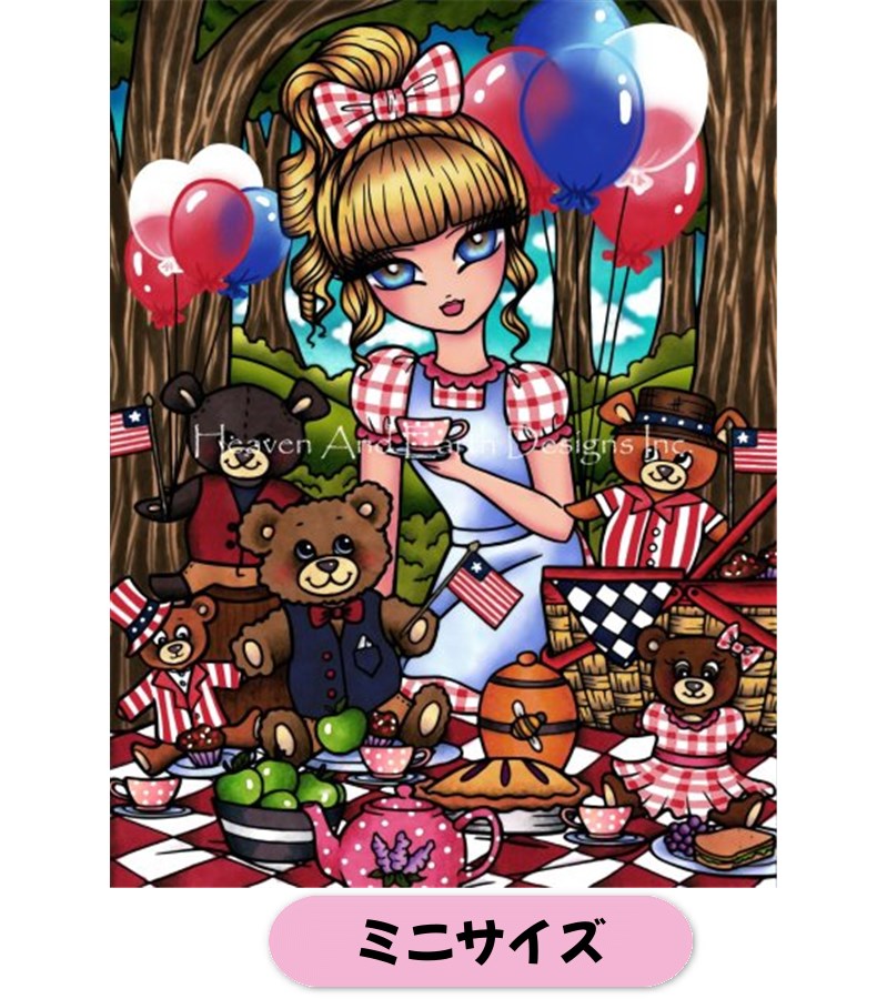 クロスステッチキット【HAEDミニ】 Mini Teddy Bear Picnic - Heaven and Earth Designs(HAED)