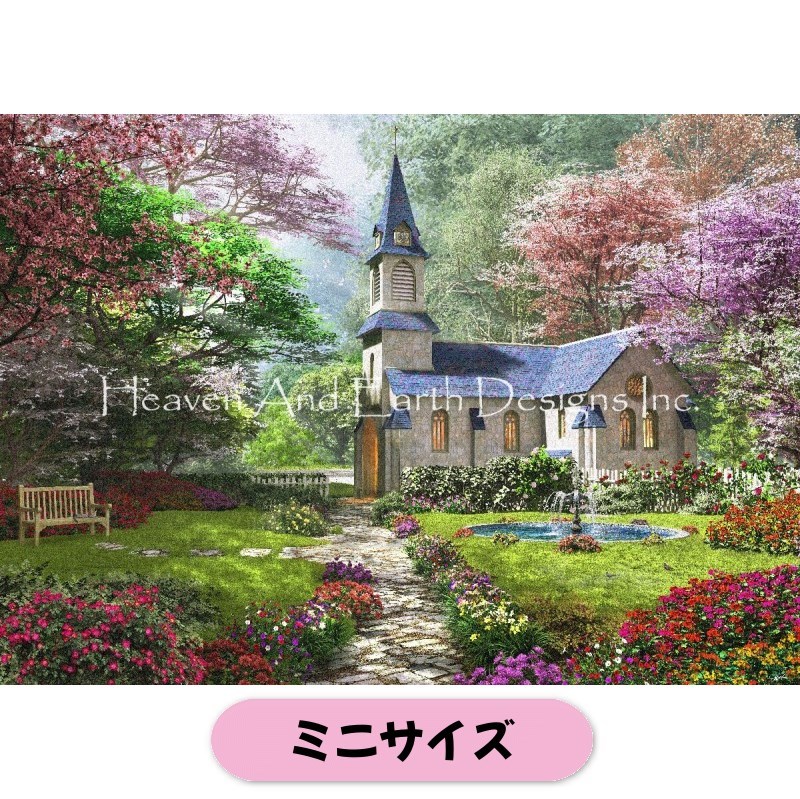 クロスステッチキット【HAEDミニ】 Mini The Country Church - Heaven and Earth Designs(HAED)